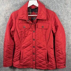 Pendleton Arroyo Quilted Jacket size SM Women Cranberry Red Buttoned